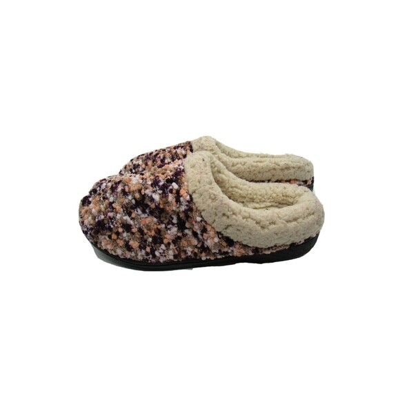 Womens Chunky Textured  Slippers Sm 5-6 Lined Multi Color Back Slide Dream Foams - Picture 4 of 10